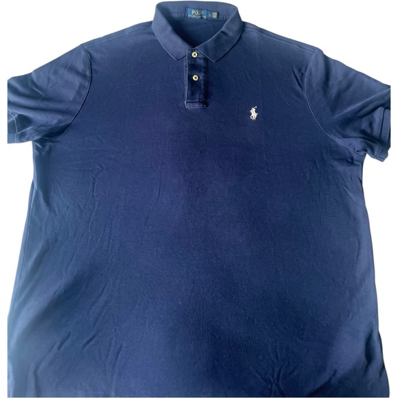⚜️ Polo Ralph Lauren Navy Short Sleeve Shirt w/ 🤍 White Pony Logo - Large - Picture 3 of 6